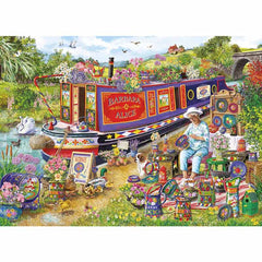 Gibsons Canal Boat Blooms 500XL Piece Puzzle image 0