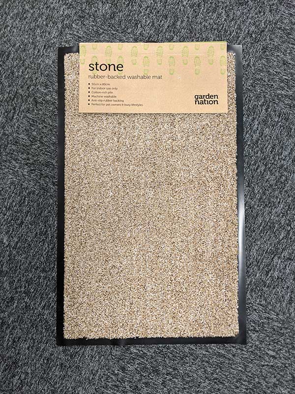 Garden Nation Rubber Backed Washable Doormat - Stone Colour image 0