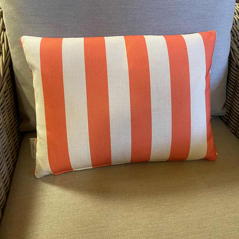 Bramblecrest Rectangular Scatter Cushion, 45 x 30cm â€“ Burnt Orange Stripe image 0