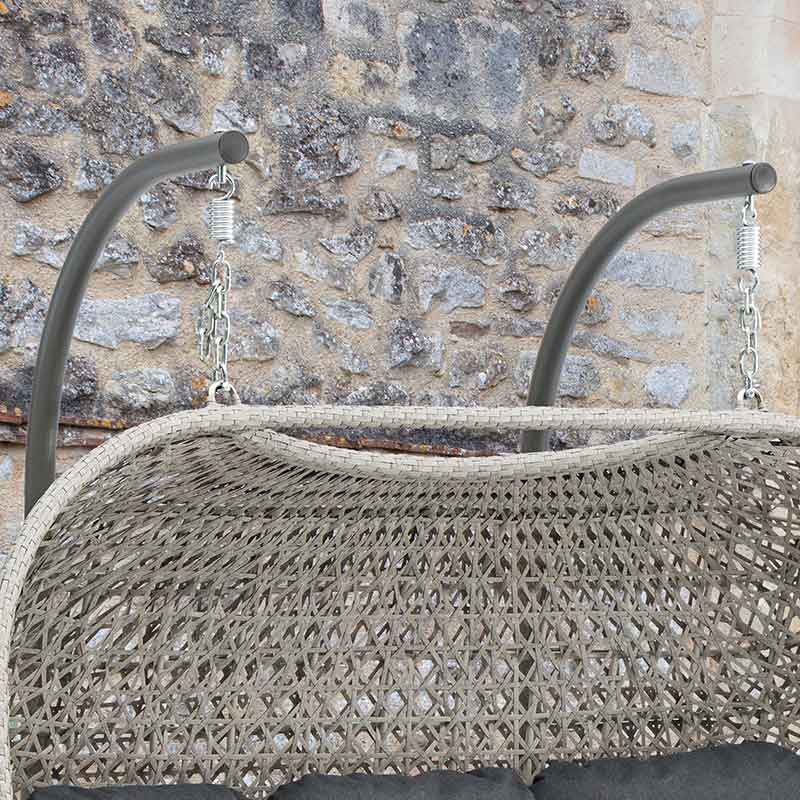 Bramblecrest Wentworth Triple Hanging Cocoon in Pewter Rattan image 0