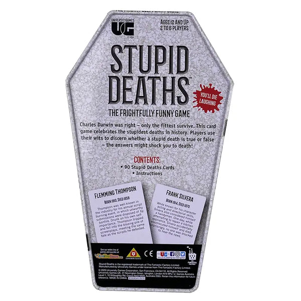 Stupid Deaths Coffin Tin Card Game image 2