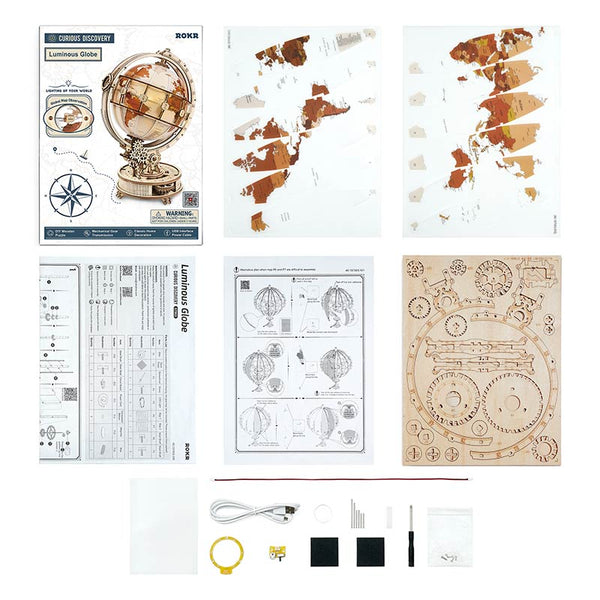 Robotime Luminous Globe 3D Wooden Puzzle image 9