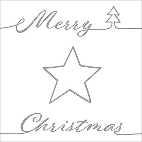 Ambiente Paper Napkins - Silver Christmas Star (Pack of 20) image 0