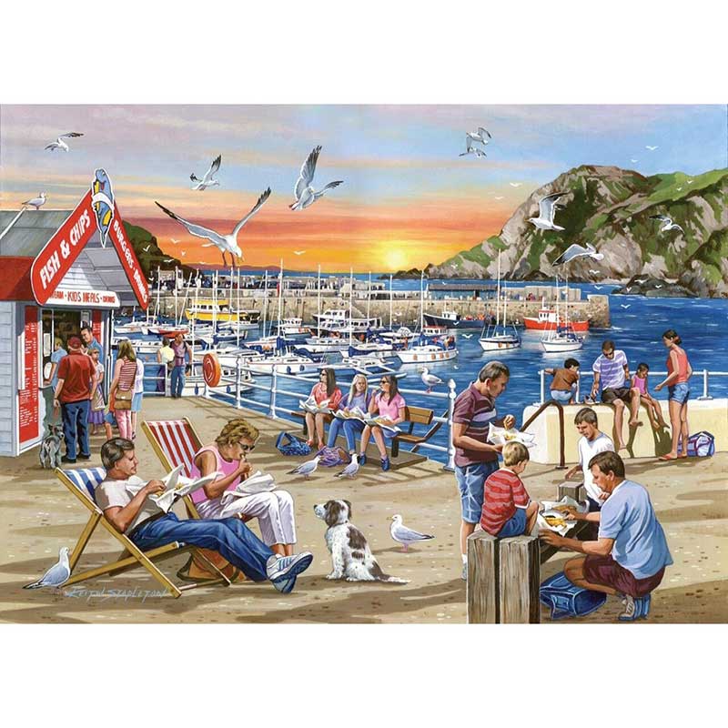 House of Puzzles Fish & Chips 1000 Piece Jigsaw Puzzle image 0
