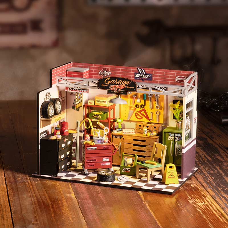 Robotime Garage Workshop DIY Miniature House image 0