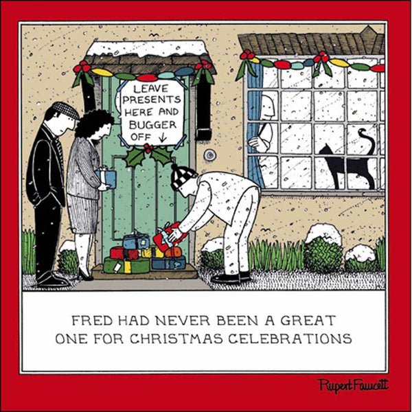 Woodmansterne Doorstep Gift Delivery Christmas Card image 0
