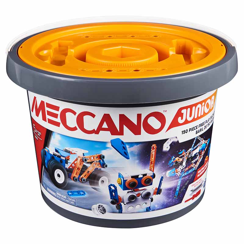 Meccano Junior, 150-Piece Bucket STEAM Model Building Kit for Open-Ended Play, Ages 5+ image 0