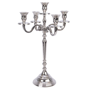Silver Polished Aluminium Candelabra - 5 Candles image 2