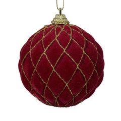 Decoris Plastic Bauble with Gold Glitter Check image 0