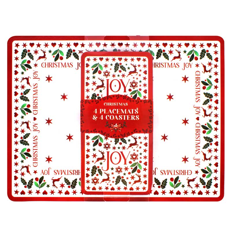 Christmas Joy Placemat & Coaster Set image 0