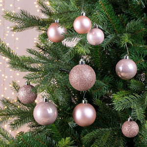 Decoris Shatterproof Baubles in Blush Pink (Pack of 30) image 2