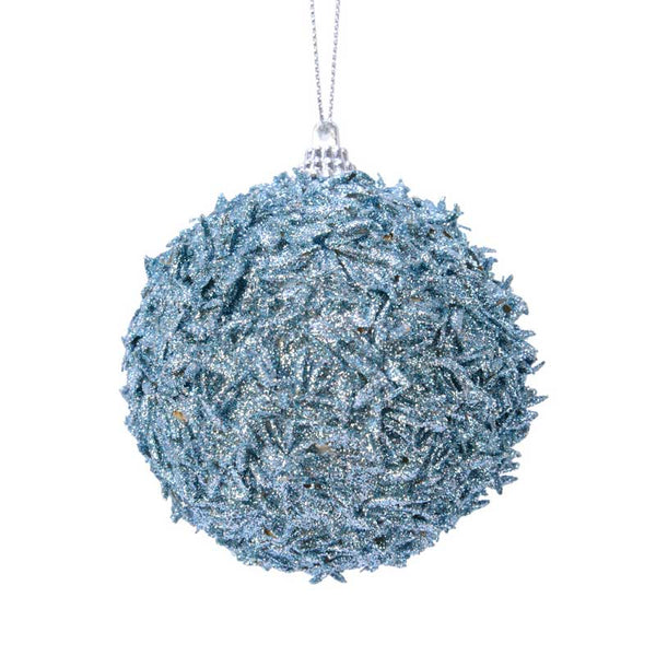 Decoris Foam Bauble with Glitter in Misty Blue image 0