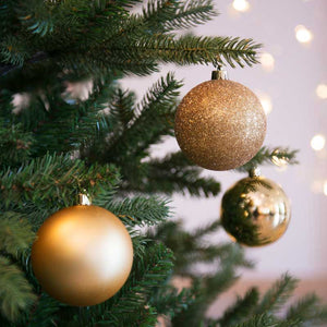 Decoris Shatterproof Baubles in Light Gold (Pack of 34) image 3