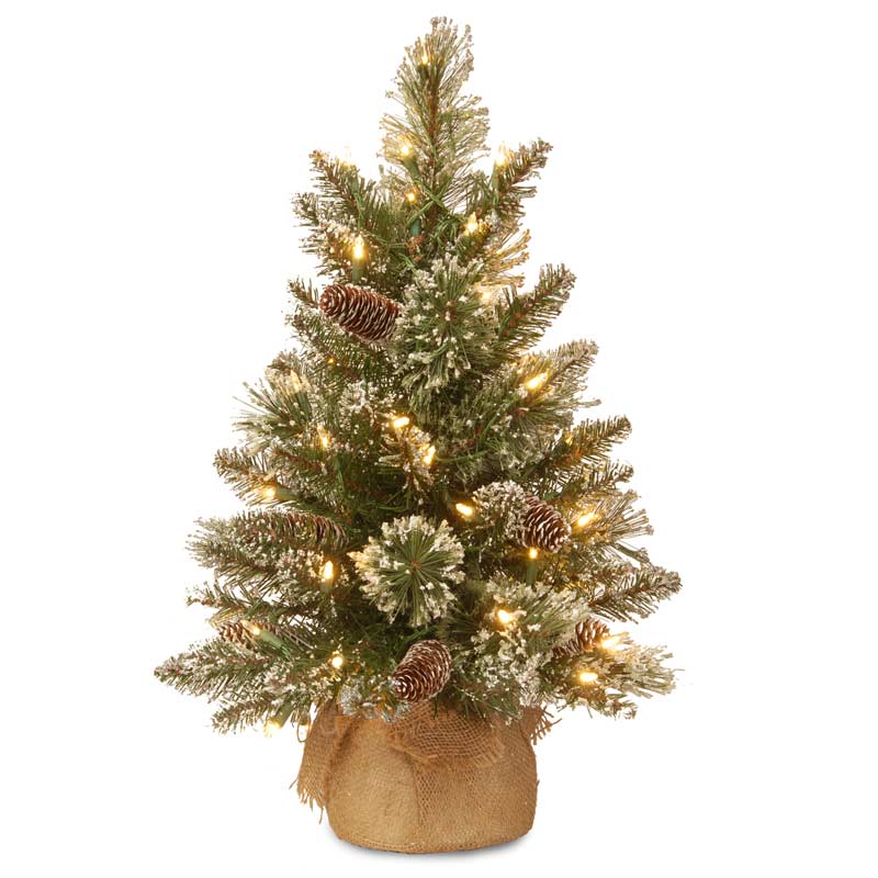 National Tree Glittery Bristle Pre-Lit Christmas Tree - 3ft image 0