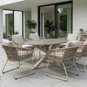 Orchard Life Juniper 6 Seat Dining Set with 180cm Elliptical Table image 2