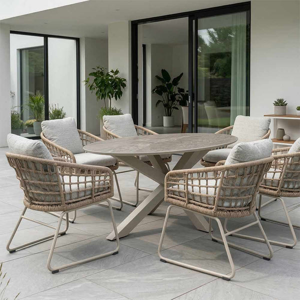 Orchard Life Juniper 6 Seat Dining Set with 180cm Elliptical Table image 2