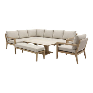 Bramblecrest Maine 8-Seat L-Shape Modular Sofa Set with Height Adjustable Table image 7