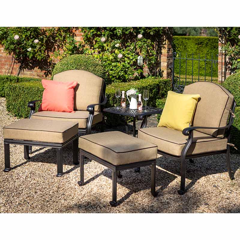 Hartman Amalfi Companion Set in Bronze with Footrests &amp; Square Side Table image 0