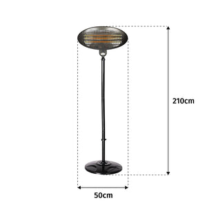 La Hacienda Black Quartz Adjustable Standing Heater image 4