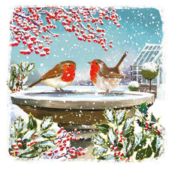 Ling Design Charity Christmas Cards - Snowy Birdbath (Pack of 6) image 0
