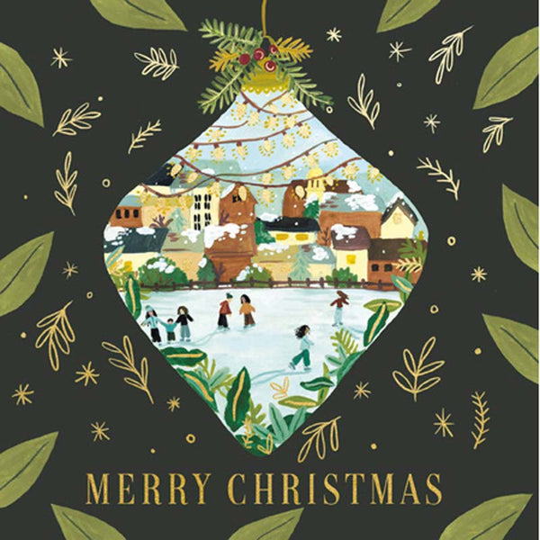 Woodmansterne Ice Skating Christmas Card image 0