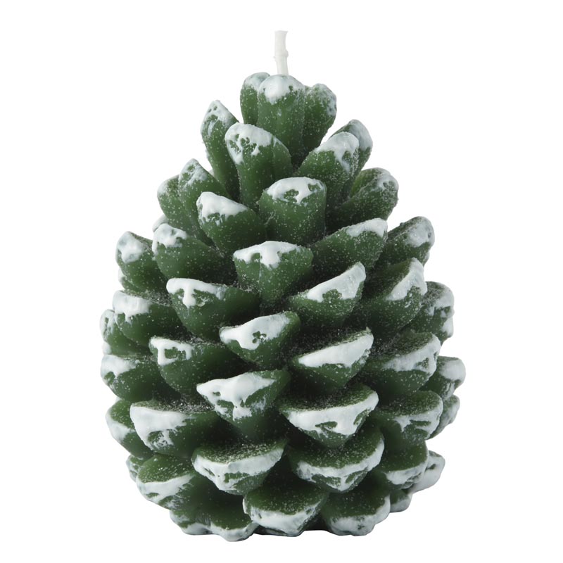 Decoris Snowy Green Pinecone Candle image 0
