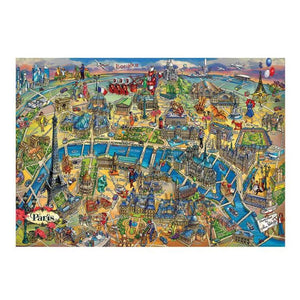 University Games Educa Borras Paris City Map 500 Piece Jigsaw Puzzle image 1