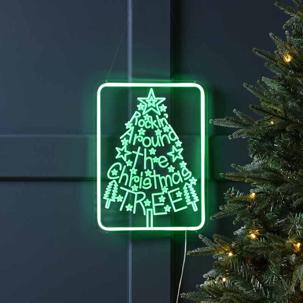 Festive Rocking Around The Christmas Tree Neon Sign image 0