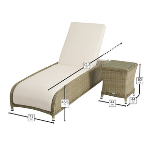 Bramblecrest Monte Carlo Reclining Sun Lounger with Side Table image 6