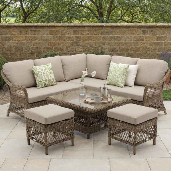 Bramblecrest RHS Rosemoor 6-Seater Mini Corner Sofa Set with Dual-Height Table image 4