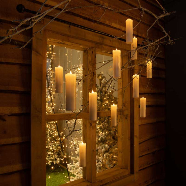 NOMA 5 Large White Floating Candles with Magic Wand image 0