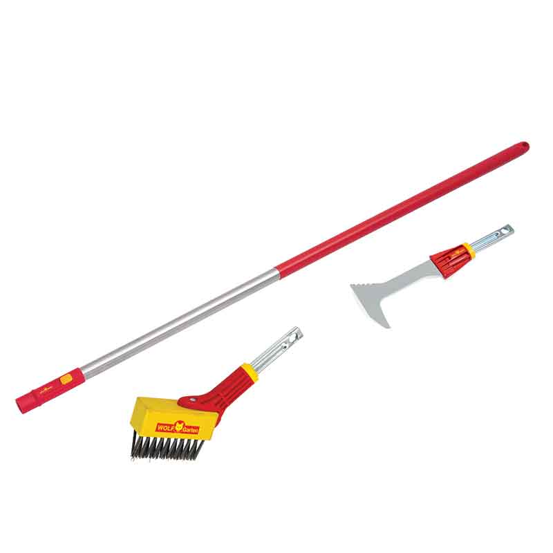 Wolf Garten multi-change Weeding Brush, Garden Scraper & Large Aluminium Handle Set image 0