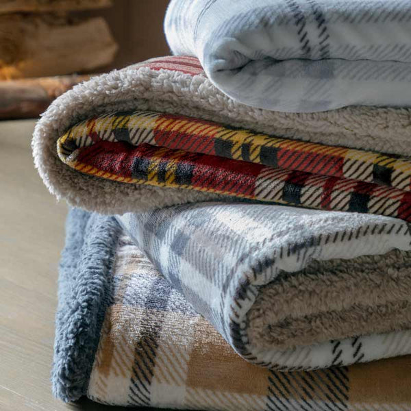 Kilburn & Scott Tartan Sherpa Throw in Red image 4