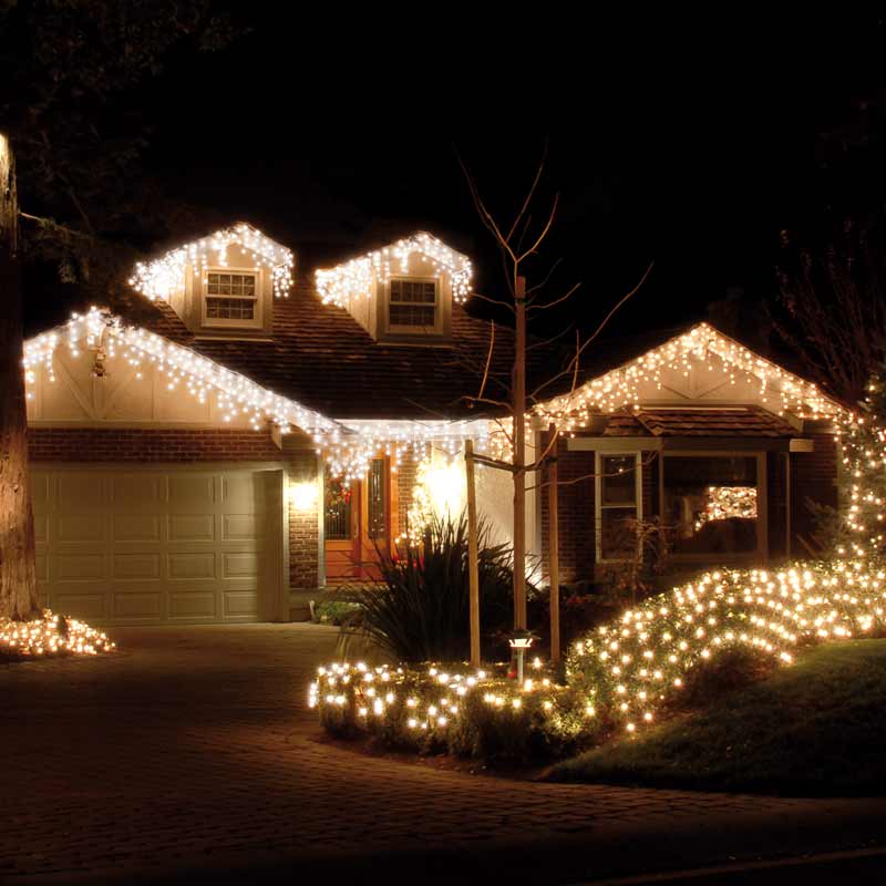 Festive Snowing Icicle Lights image 0