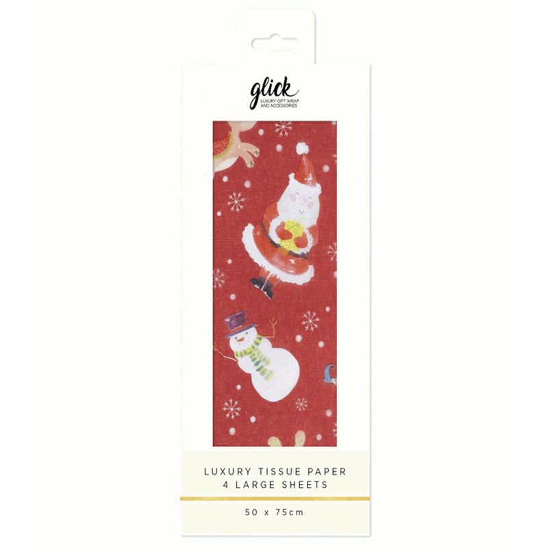 Glick Red Santa's Workshop Luxury Tissue Paper (Pack of 4) image 0
