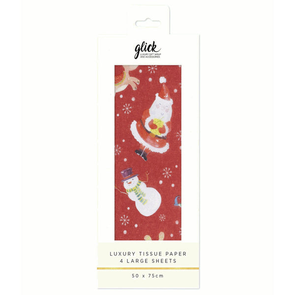 Glick Red Santa's Workshop Luxury Tissue Paper (Pack of 4) image 0