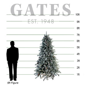 National Tree Snowy Dorchester Pine Slim Artificial Christmas Tree - 7.5ft image 1