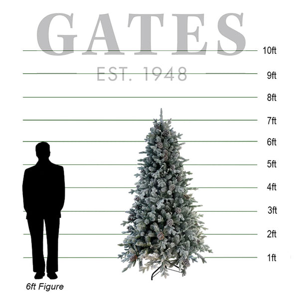 National Tree Snowy Dorchester Pine Slim Artificial Christmas Tree - 7.5ft image 1
