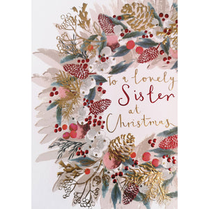 Louise Tiler Wreath Sister Christmas Card image 0