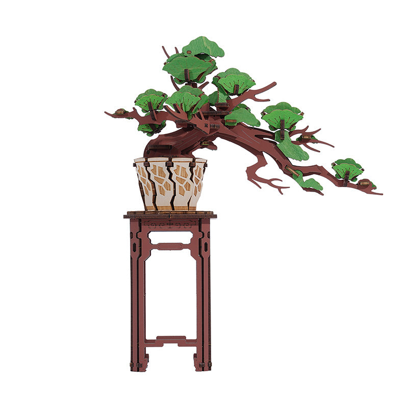 Robotime Evergreen Pine Bonsai DIY Wooden 3D Puzzle image 0
