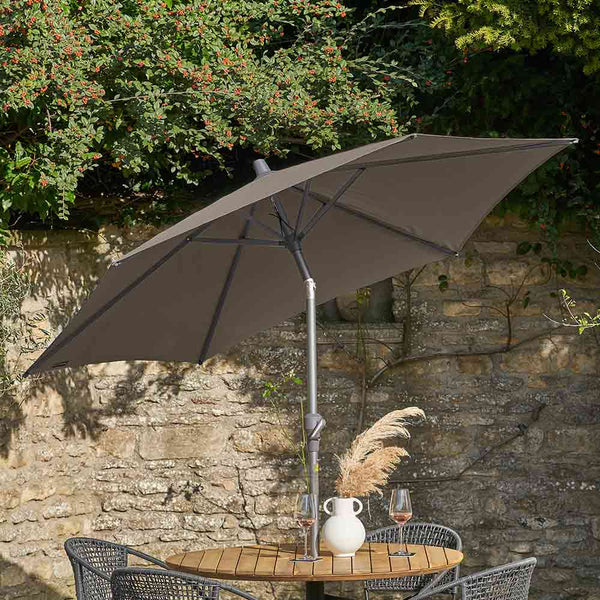 Platinum Riva 2.5m Round Crank & Tilt Parasol – Taupe image 0