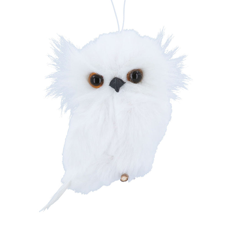 Gisela Graham White Fluffy Owl image 0