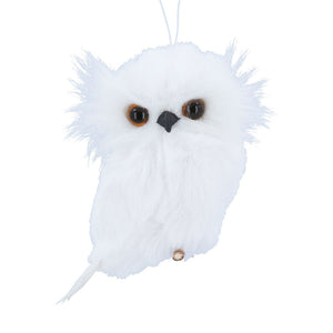 Gisela Graham White Fluffy Owl image 0