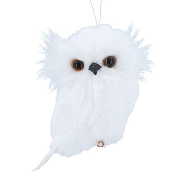 Gisela Graham White Fluffy Owl image 0