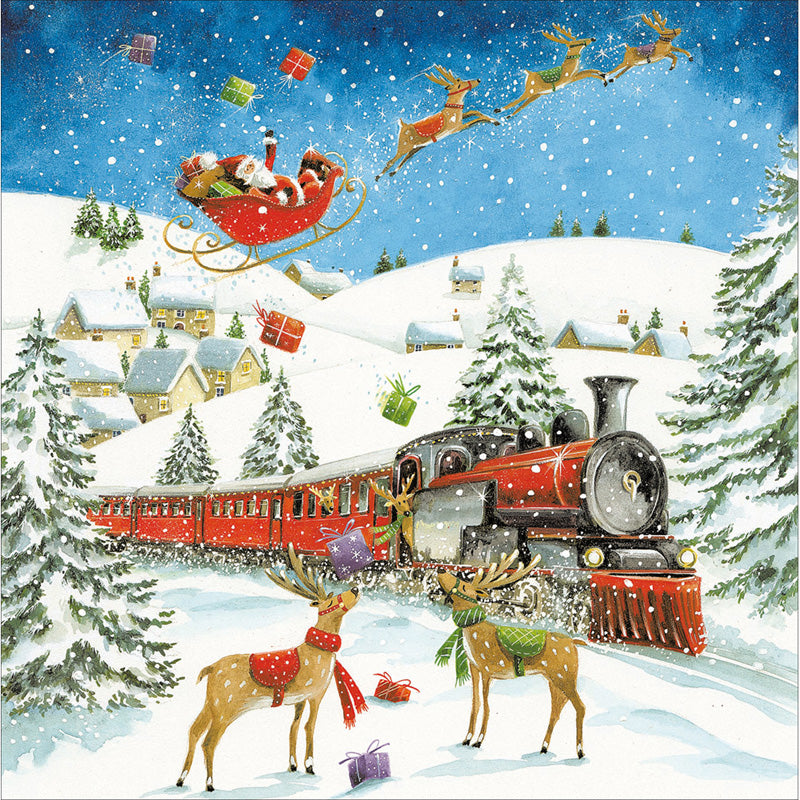 Woodmansterne Steam Train Christmas Card image 0