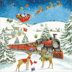Woodmansterne Steam Train Christmas Card image 0