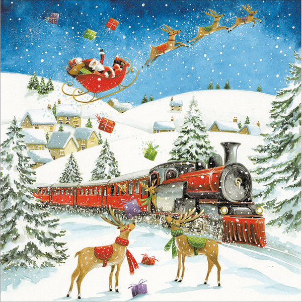 Woodmansterne Steam Train Christmas Card image 0