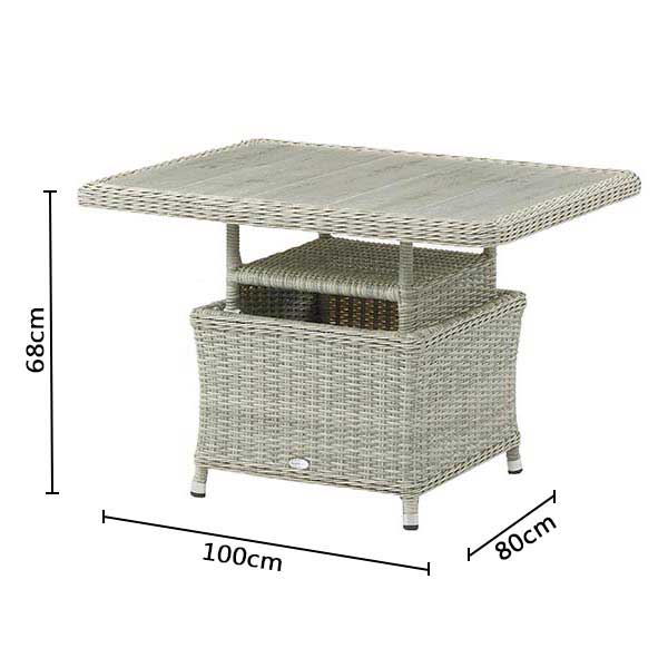 Bramblecrest Monterey Mini Corner Sofa Set in Dove Grey Rattan with Dual Height Table image 5