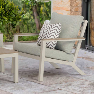 Bramblecrest Zurich Garden Lounge Set in Mocha with Rectangular Tree-Free Teak Coffee Table image 2