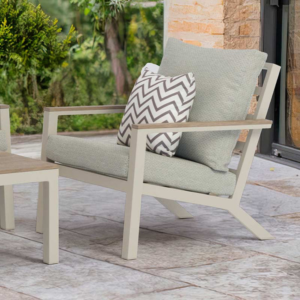 Bramblecrest Zurich Garden Lounge Set in Mocha with Rectangular Tree-Free Teak Coffee Table image 2
